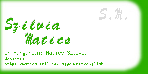 szilvia matics business card